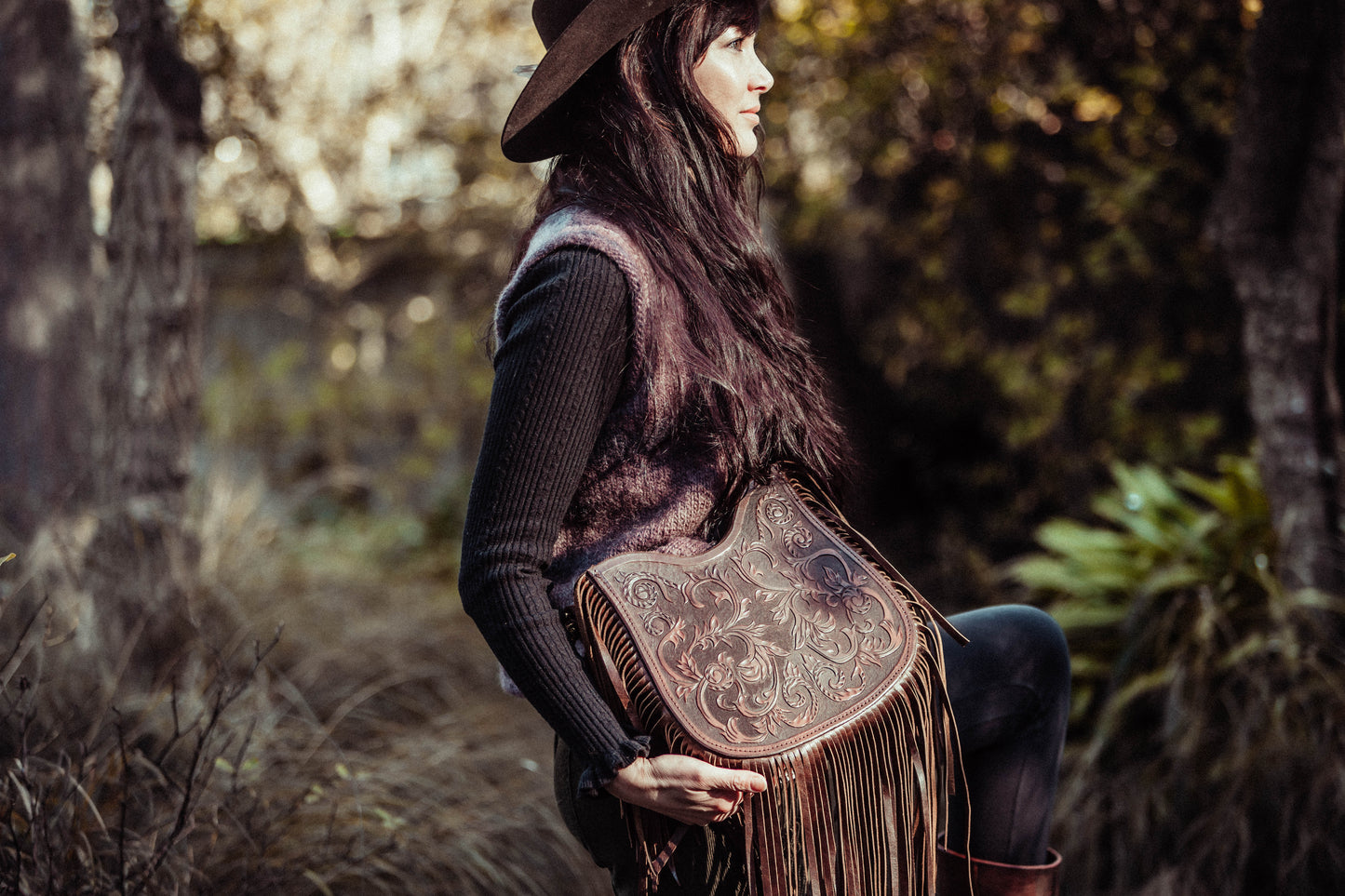 Brown Tassel Bag