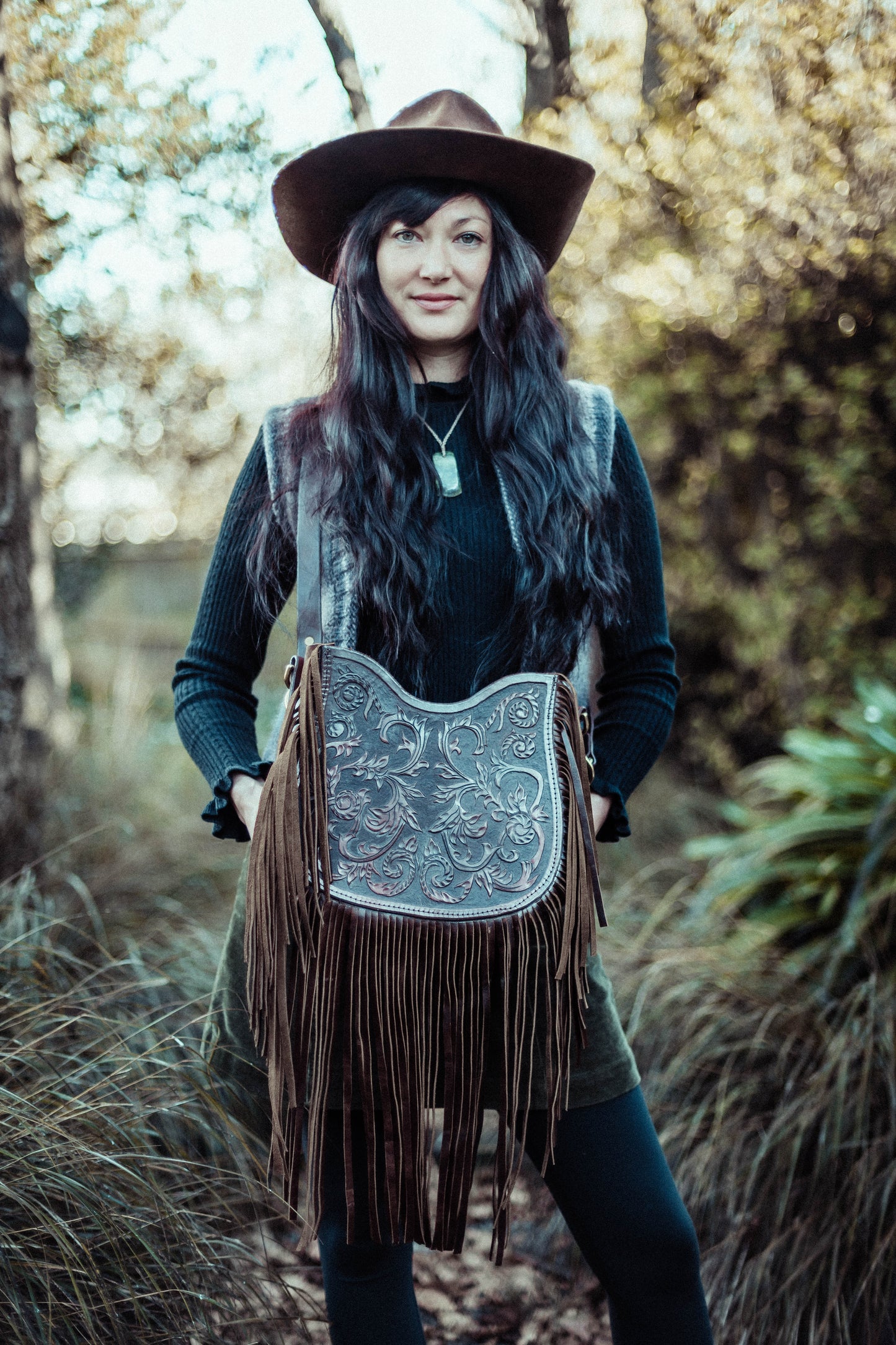 Brown Tassel Bag